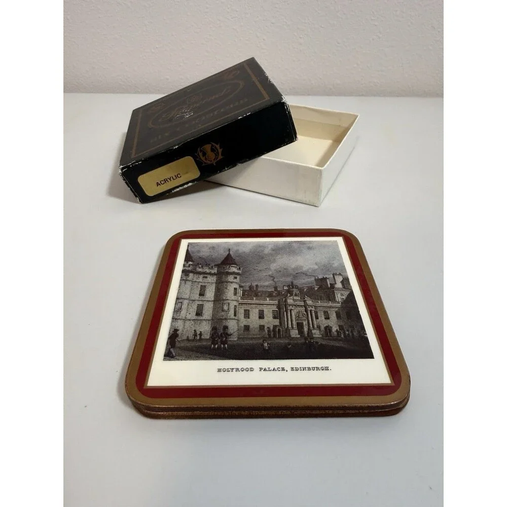 Vintage Pimpernel Edinburgh Scotland Coasters Set of 4 Cork Backed in Box
